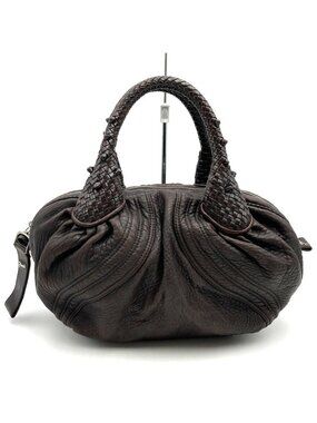 Fendi Handbag Spy Bag Leather Brown